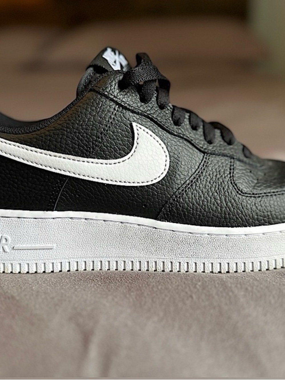 Nike Black and White Air Force Ones 9.5